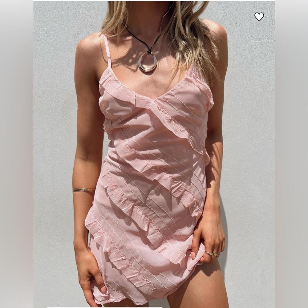 Princess Polly Blush Pink Ruffle Slip Mini Dress | Size Small